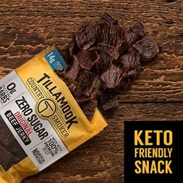 Tillamook Country Smoker Keto Friendly Zero Sugar Beef Jerky, Original, 2.2 Ounce (Pack of 4)