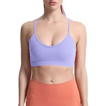Aoxjox Women's Workout Y Sports Bras Fitness Backless Padded Trainning Active Gym Bra Yoga Crop Tank...