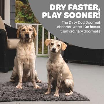 Dog Gone Smart Dirty Dog Doormat: Super Absorbent & Fast Drying Rug for Clean Floors