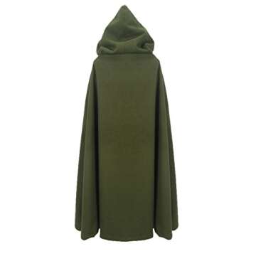 futurino Women Gothic Hooded Open Front Poncho Cape Coat Outwear Jacket Cloak Olive M