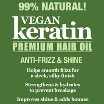 Difeel Vegan Keratin Premium Hair Oil - Anti Frizz & Shine 7.1 oz