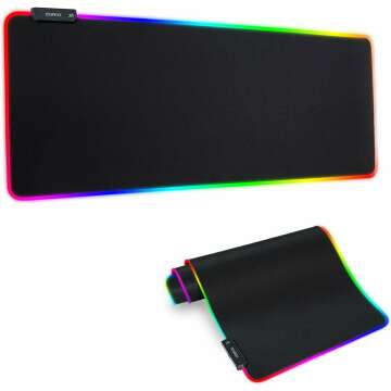 RGB Gaming Mouse Mat Pad - Large Extended LED Mousepad for Gamers