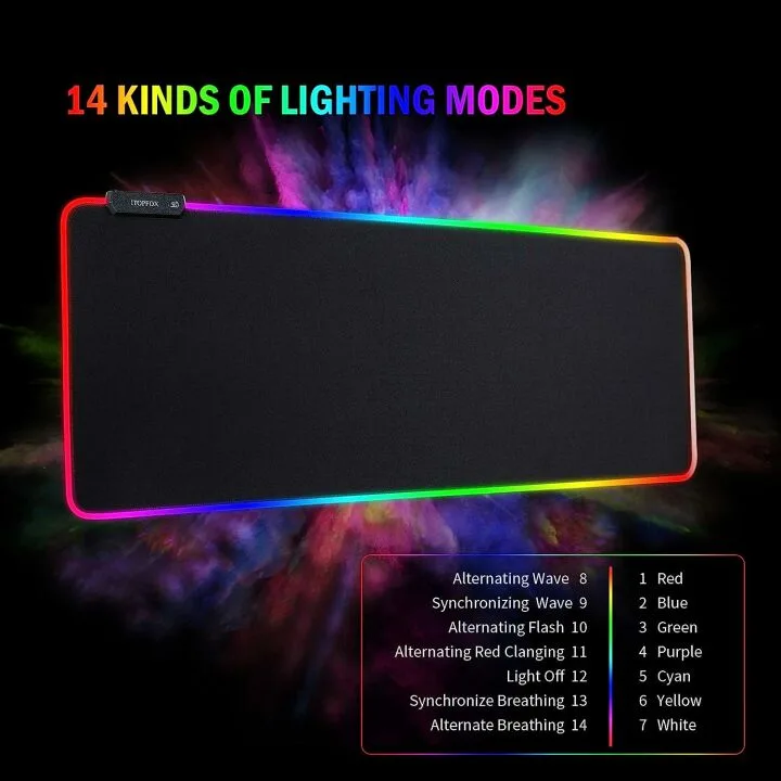 LED RGB Gaming Mouse Mat Pad - Extended Size
