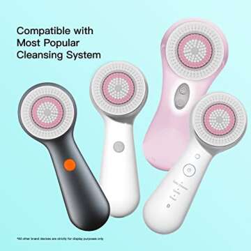 Brushmo Brush Head Replacements Compatible with Clarisonic Mia 1, Mia 2, Mia Fit, Alpha Fit, Smart Profile Uplift and Alpha Fit, Radiance Facial 4 Pack (Radiance)