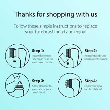 Brushmo Brush Head Replacements Compatible with Clarisonic Mia 1, Mia 2, Mia Fit, Alpha Fit, Smart Profile Uplift and Alpha Fit, Radiance Facial 4 Pack (Radiance)