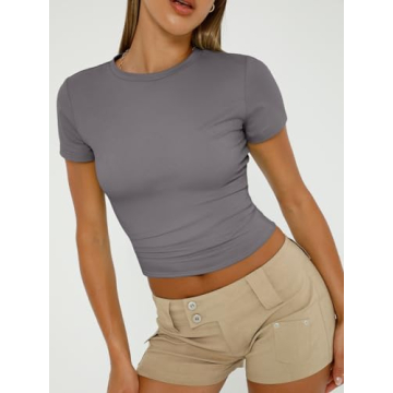 Trendy Queen Y2K Crop Top Soft Stretchy Summer Tee