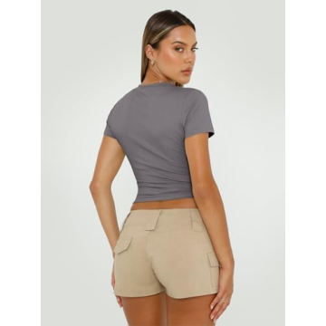 Trendy Queen Y2K Crop Top Soft Stretchy Summer Tee