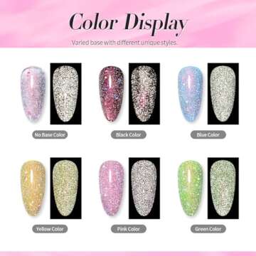 Born Pretty Auroras Reflective Glitter Nail Powder Chameleon Polarized Sparkling Shiny Nail Glitter ...