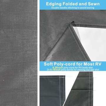 Dulepax RV Awning Fabric Replacement - 14'2" Heavy Duty 16 oz Vinyl