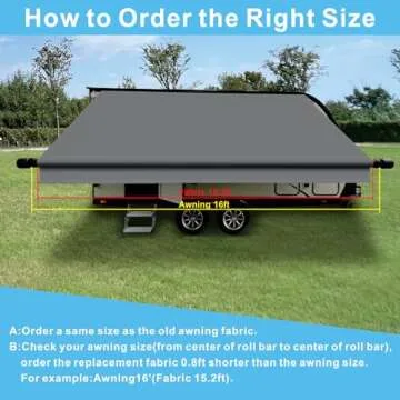 Dulepax Heavy Duty RV Awning Fabric Replacement 14'2"