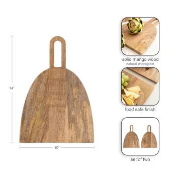 Kate and Laurel Staven Transitional Two-Piece Serving Boards Set, 14 x 10, Set of 2, Natural Wood, M...