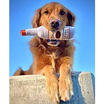 Nestpark Toto's Plush Squeaky Crinkle Dog Toy - Funny Gifts for Medium, Small and Large Dogs - Cute Stuffed Toys for Dog Birthdays