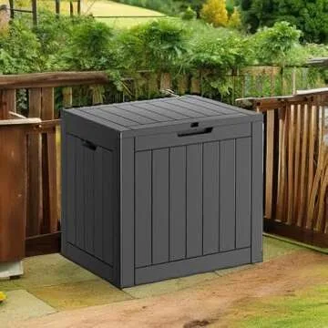 PatioZen 31 Gallon Resin Deck Box - Multi-Functional Storage