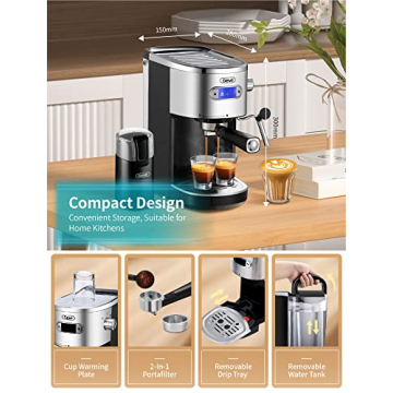 Gevi Espresso Machine 20 Bar Fast Heating with Milk Frother