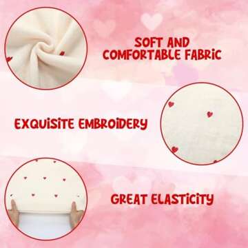 Coume Women Valentine Heart Sweater V Neck Embroidery Knit Long Sleeve Loose Casual Pullover for Gir...