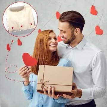 Coume Women Valentine Heart Sweater V Neck Embroidery Knit Long Sleeve Loose Casual Pullover for Girlfriend Wife Gift(M) Apricot