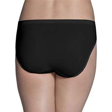 Fruit Of The Loom Womens No Show Seamless Underwear, Amazing Stretch & Panty Lines, Available Plus Size Bikini, Nylon - Bikini - 6 Pack - Colors May Vary, 8 US