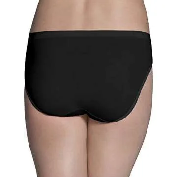 Fruit Of The Loom Womens No Show Seamless Underwear, Amazing Stretch & Panty Lines, Available Plus Size Bikini, Nylon - Bikini - 6 Pack - Colors May Vary, 8 US