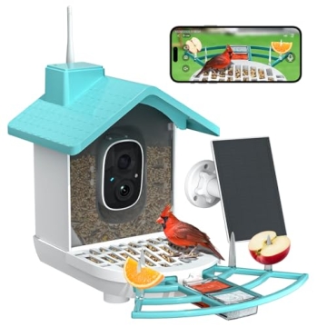 BYRANKE Bird Feeder with Camera & Solar Panel - Smart AI Bird Watching Gift