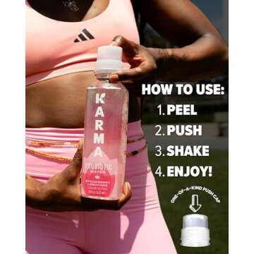 Karma Probiotic Water - 12 Pack, Strawberry Lemonade Drink - Immune & Gut Health Support