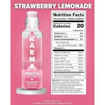 Karma Probiotic Water Strawberry Lemonade - 12 Pack