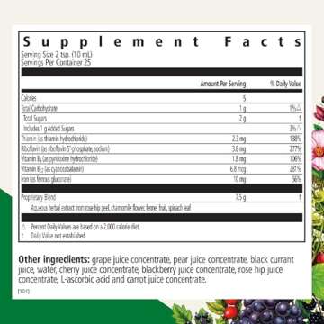 Floradix Floravital Liquid Iron & Vitamins Formula - Liquid Iron Supplement with B Complex Vitamins ...