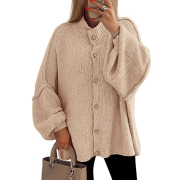 Trendy PRETTYGARDEN Cardigan with Chic Mock Neck