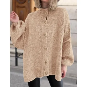 Trendy PRETTYGARDEN Cardigan with Chic Mock Neck