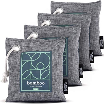 Bamboo Charcoal Air Purifying Bag 4-Pack – Naturally Freshen Air with Powerful Activated Charcoal ...