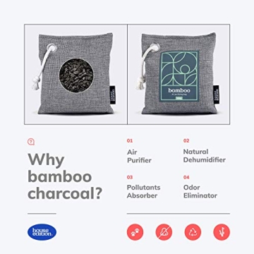 Bamboo Charcoal Odor Absorber 4-Pack for Fresh Air