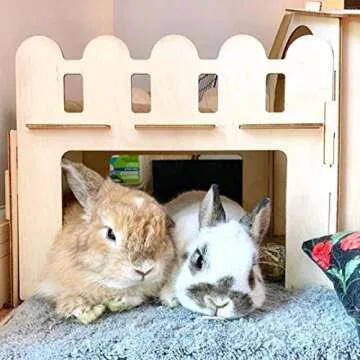 TOKIHUT Wooden Rabbit House Hideout for Happy Bunnies