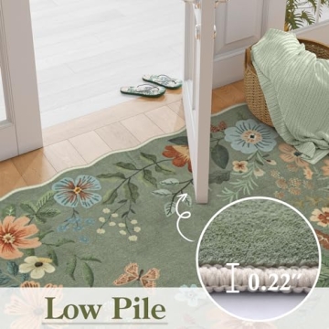 Lahome Floral 9x12 Soft Washable Non-Slip Area Rug