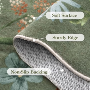 Lahome Floral 9x12 Soft Washable Non-Slip Area Rug