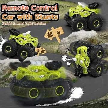 ScharkSpark Remote Control Car, 2.4GHz Monster Trucks for Boys Girls with Light, Sound & Spray, Stun...