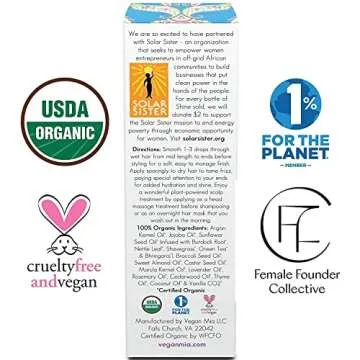 Vegan Mia USDA Organic Rosemary Oil for Hair Growth with Castor Oil & More - Scalp Oil Treatment & Intense Nourishment to Get Healthier, Thicker & Shiny Hair Naturally, 1 fl oz Bottle