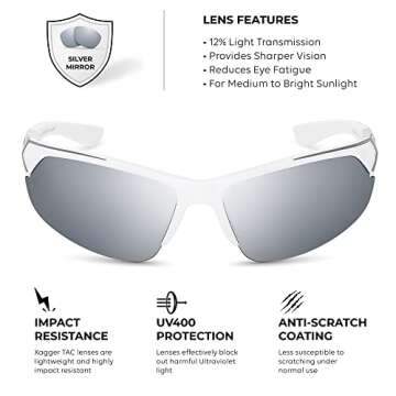 Xagger Polarized Sports Sunglasses for Men Women UV400 Wrap Around Baseball Softball Running Cycling Glasses