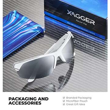 Xagger Polarized Sports Sunglasses for Men Women UV400 Wrap Around Baseball Softball Running Cycling Glasses