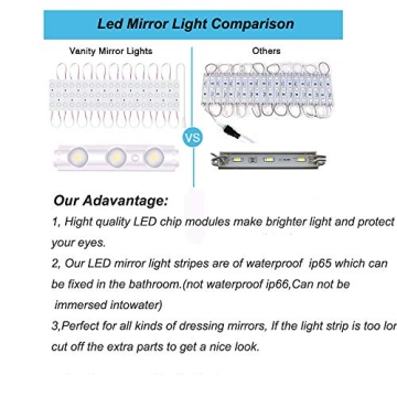 10ft LED Vanity Mirror Lights - Dimmable & Easy Install