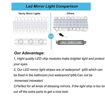 10ft LED Vanity Mirror Lights - Dimmable & Easy Install