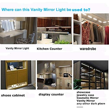 10ft LED Vanity Mirror Lights - Dimmable & Easy Install