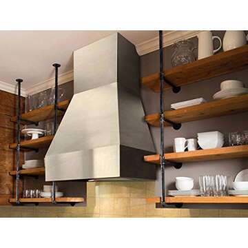 Industrial Retro Wall Mount Iron Pipe Shelf Hung Bracket Diy Storage Shelving Bookshelf (2 pcs)