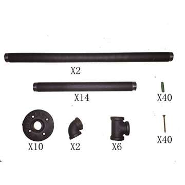 Industrial Retro Wall Mount Iron Pipe Shelf Hung Bracket Diy Storage Shelving Bookshelf (2 pcs)