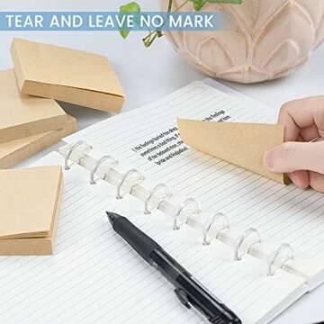 Eagle Sticky Notes, 3”x 3”, Color Self-Stick Note Pads, 4 Pads, Adhesive Note Pads for Office, School and Home Use, 100 Sheets/Pad(Kraft Paper)