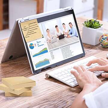 Eagle Sticky Notes, 3”x 3”, Color Self-Stick Note Pads, 4 Pads, Adhesive Note Pads for Office, School and Home Use, 100 Sheets/Pad(Kraft Paper)