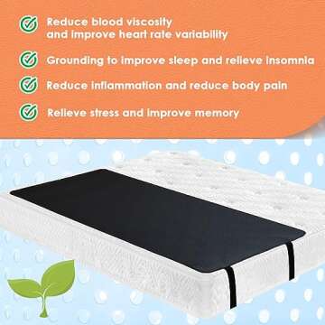 Grounding Mat, Breathable Grounding Mats Plus Grounding Cord Grounding Sheet for Better Sleep, Reduce Stress Grounding Pad (27"x71"Half Size)