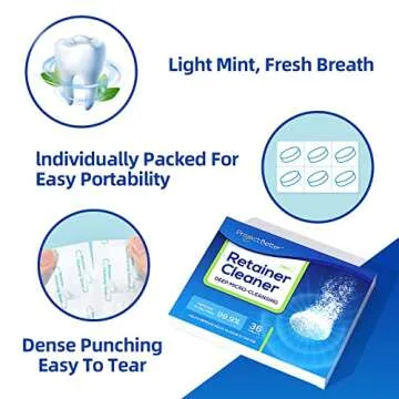 PROJECT BETTER Retainer Cleaner Tablets & Denture Cleaning Tablets for Dental Appliances and Night &...
