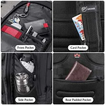 Extra Large Laptop Backpack with USB Charging & Earphone Hole