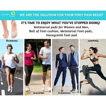 COMFYLUX Metatarsal Pads for Women - Ball of Foot Cushions, Pain Relief, Unisex