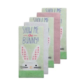 Show Me the Bunny Easter Kitchen Towels 5-pack