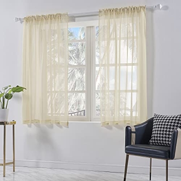 Beige Sheer Curtains - Stylish Semi Sheer Drapes for Home